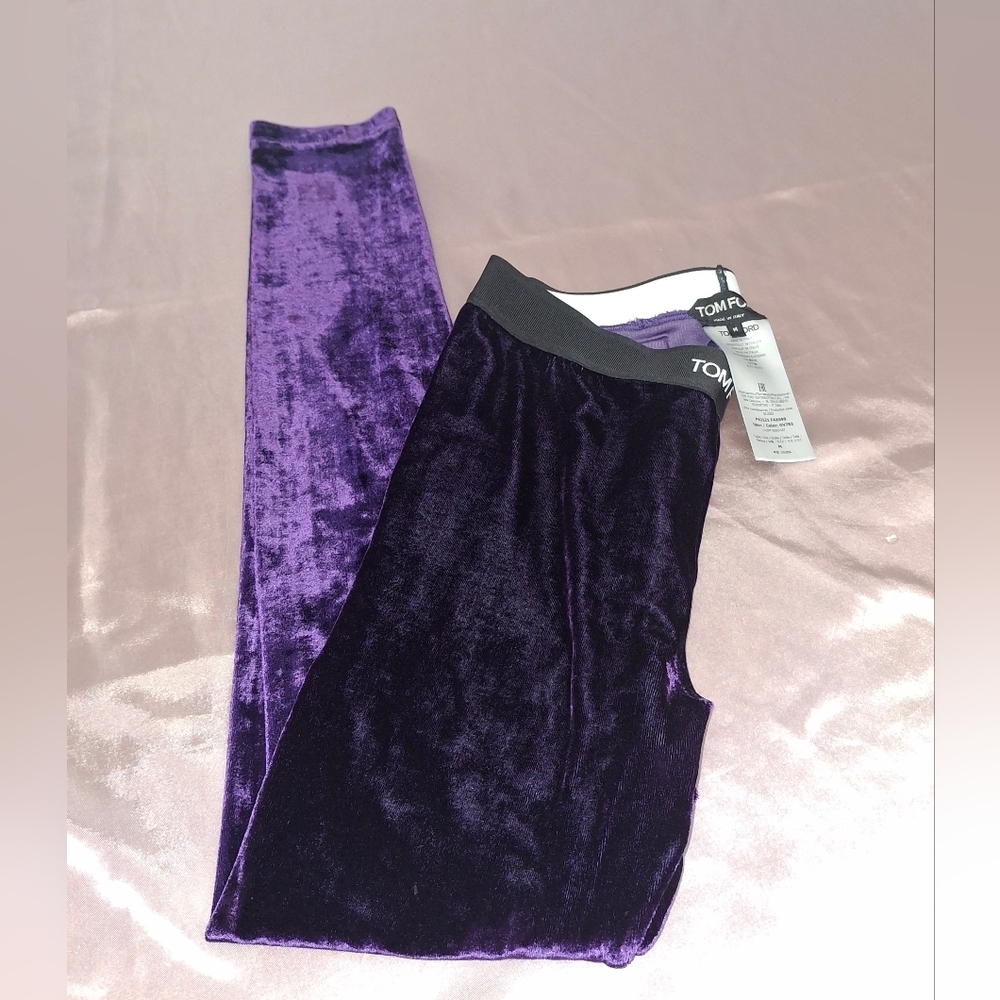 Tom Ford / Royal Grape/ Velvet Signature Leggings- W Sz Medium - Picture 6 of 9